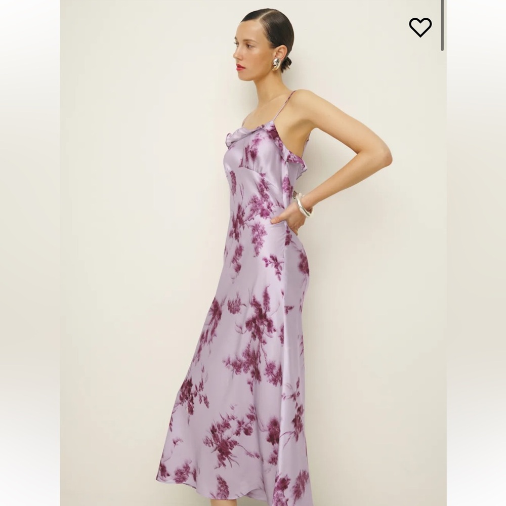 NWT Reformation Aribella Silk Midi Dress in Malibu Sunrise Size XS